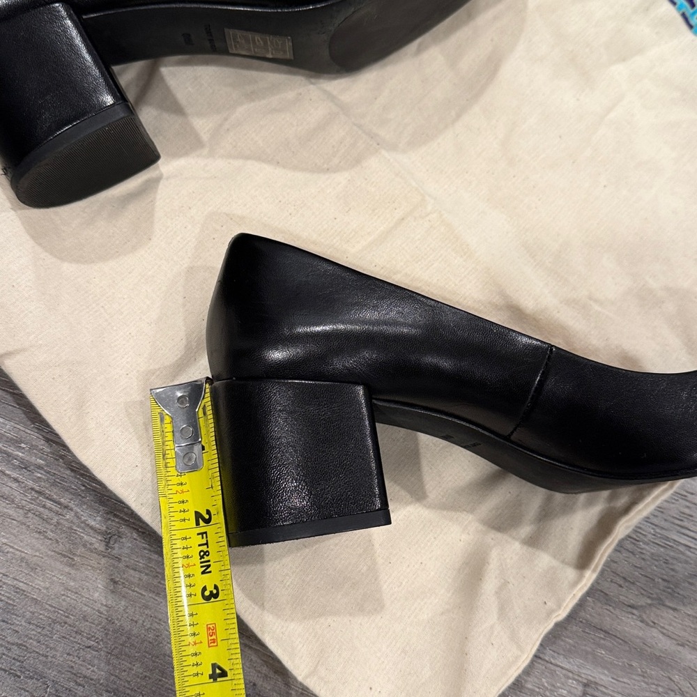 Tory Burch Multi Logo Pump Black Leather 6.5 Women’s Shoes Heels - Picture 11 of 12